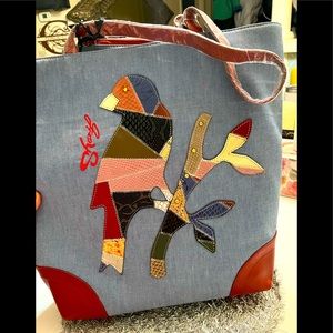One of a kind large designer bag with bonus small bag